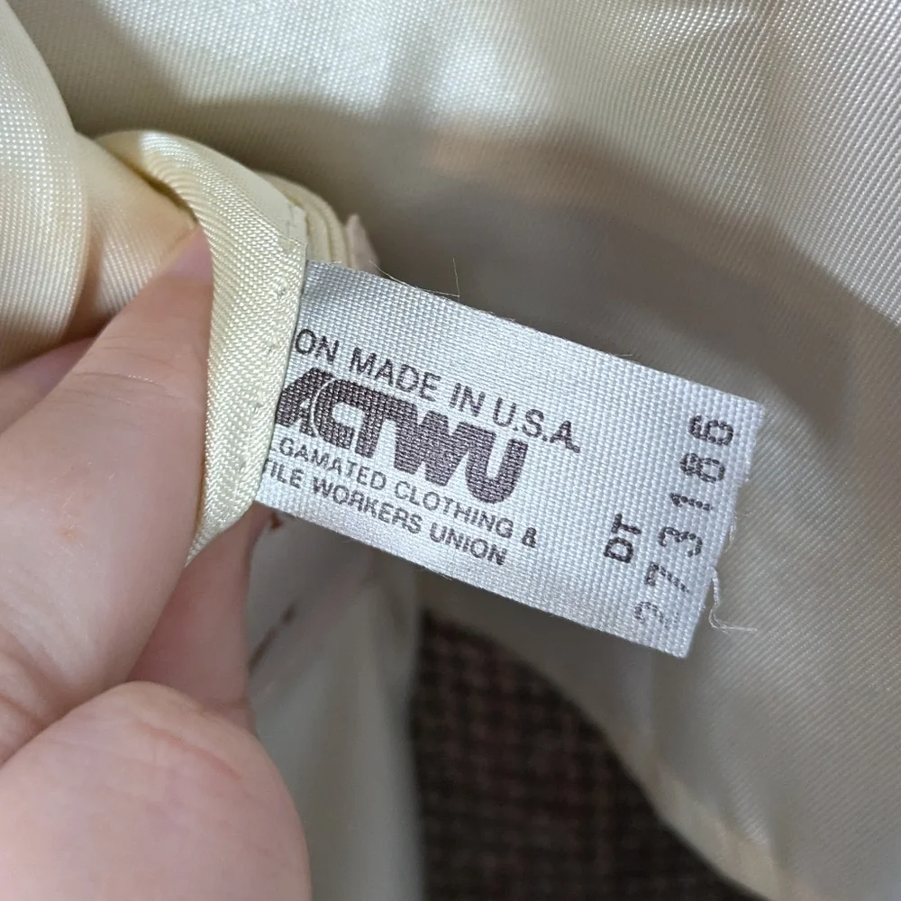 Vintage 70s ACTWU Tweed Double Button Sport Coat by Stanley Blacker‎ for The Bon